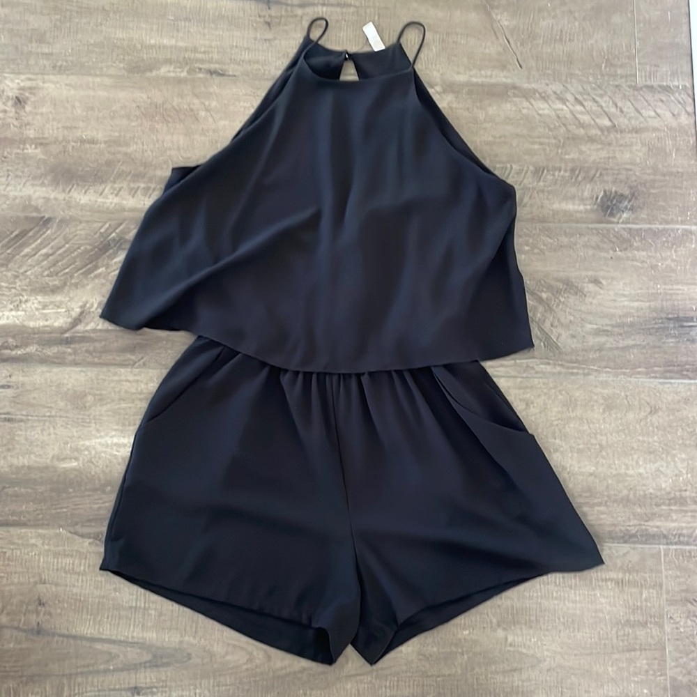 Black sleeveless romper